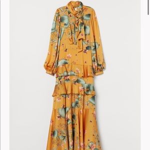 Johanna Ortiz x H&M Long Dress with Scarf Collar size US 4 NWT